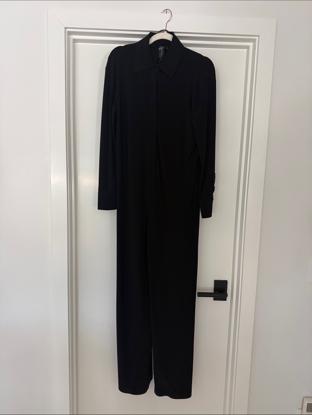 Norma Kamali Black Long Sleeve Jump Suit with belt size small